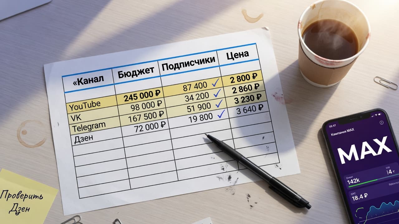 Медиаплан: каналы, бюджет, цена